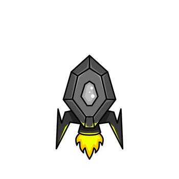 spaceship icon, a simple spaceship design with an elegant concept vector