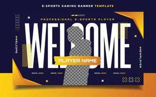 Welcome New Player E-sports Gaming Banner Template for Social Media Flyer vector