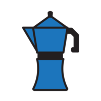 café moka pot plat style png