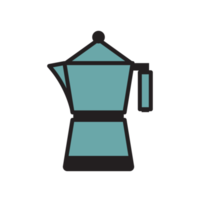 Coffee moka pot flat style png