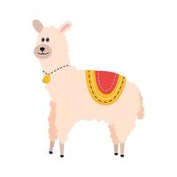 Illustration of an animal alpaca. Alpaca character vector