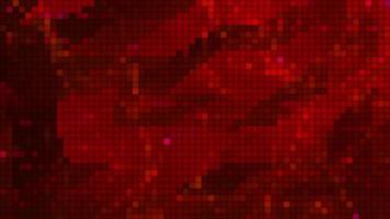 Red pixelated futuristic abstract molecular dot geometric space background animation, triangle shaped technology particle analysis themed illustration wallpaper animation video