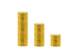 Gold Coins isolated on white photo