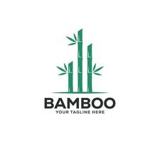 Bamboo logo design on white background, Vector illustration.