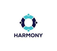 Harmony logo is consistency, unity, alliance, team, teamwork, on white background, Vector illustration.