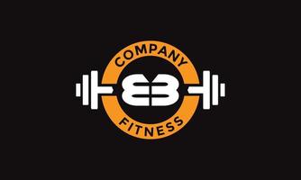 letter BB fitness emblem logo vector