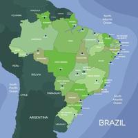 mapa del país de brasil vector