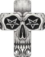 PrintArt fancy skull cross.Hand drawing and make graphic vector. vector