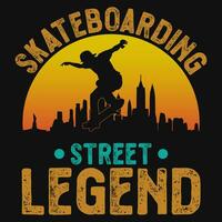 patinar calle leyenda gráficos camiseta diseño vector