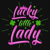 Irish S.t Patrick day lucky little miss dude mardi gras tshirt design vector