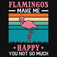 Flamingo vintages tshirt design vector