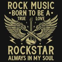 Rock music born to be a Rockstar graphics tshirt vector