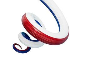 3d Flag of Netherlands, 3d Spiral Glossy Ribbon Of Netherlands On White Background, 3d illustration photo