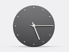 Simple clock gray 5 15 o clock quarter past Five Modern Minimal Clock. 3D illustration photo