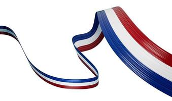 3d Flag Of Netherlands 3d Wavy Shiny Netherlands Ribbon Isolated On White Background 3d illustration photo