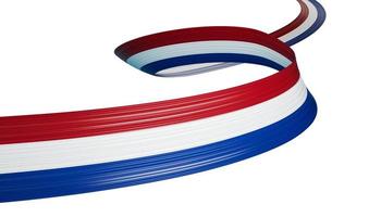 3d Flag Of Netherlands 3d Wavy Shiny Netherlands Ribbon Isolated On White Background 3d illustration photo