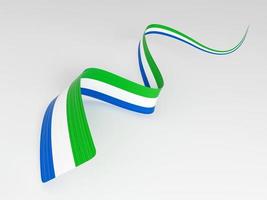 3d Flag Of Sierra Leone, 3d Waving Ribbon Flag Isolated On White Background, 3d illustration photo