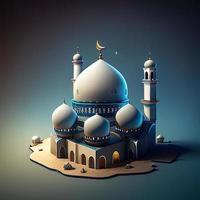 Muslim Islamic mosque . Background with a Mosque in honor of the celebration of Ramadan Kareem. AI Generated photo