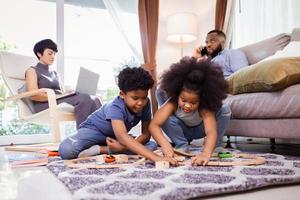 Joyful African American Family Playing with Toys, Perfect for Family-Oriented Projects photo