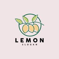 Lemon Logo, Luxurious Elegant Minimalist Design, Lemon Fresh Fruit Vector For Juice, Illustration Template Icon