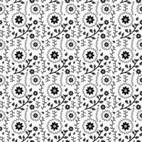 Abstract black and white floral patten vector