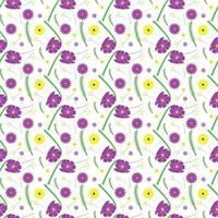 Abstract purple daisy pattern vector