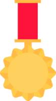 goud medaille met rood lint in vlak stijl png