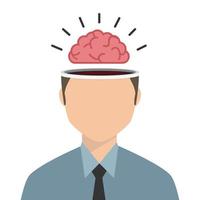 Businessman Open head with Brain vector