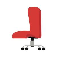 rojo silla oficina plano vector