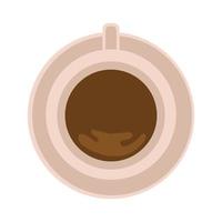 top view of Coffee cup icon vector