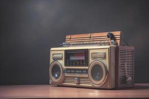 1990s retro radio casete jugador en antecedentes. Años 90 conceptos. Clásico estilo filtrado foto. foto