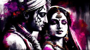 indian married couple hd wallpaper paintings generative ai photo