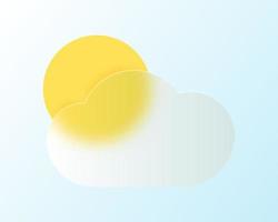Transparent glass vector icons design. Weather icons for web design and applications Glass morphism vector effect. Glass-morphism trend style for web
