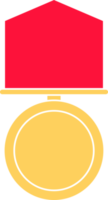 guldmedalj med rött band png