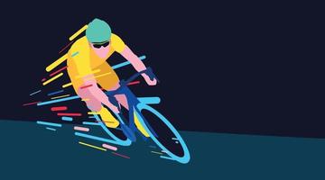 carrera ciclista fondo estilizado, silueta vectorial ciclista. Ilustración de vector de deporte.