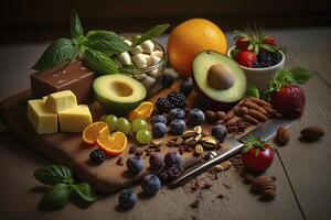 The selection of healthy and clean foods. photo