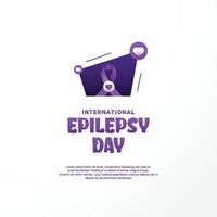 World Epilepsy Day Background With Ribbon vector