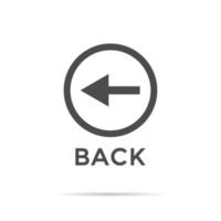 Back arrow icon vector in trendy style