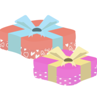 Gift Box Wrap Ribbon Love Heart Symbol Pattern png