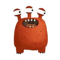 cute and funnymosters, halloween illustration, childish hand painted monsters, trolles vector