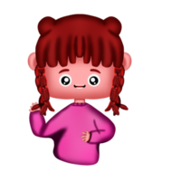 personaje de niña de dibujos animados lindo png