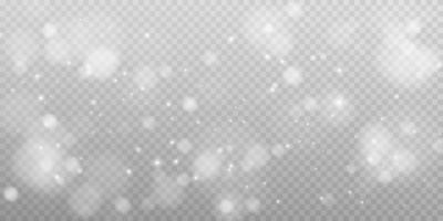 White bokeh lights with glowing particles isolated. vector
