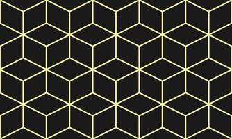 Gold line geometric cube pattern. Modern seamless pattern. Perfect for walls, interior, gift, wrapping paper, fabric, decoration, prints. Pro vector pattern.