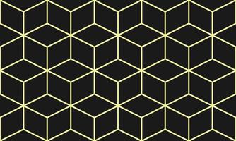 Gold line geometric cube pattern. Modern seamless pattern. Perfect for walls, interior, gift, wrapping paper, fabric, decoration, prints. Pro vector pattern.