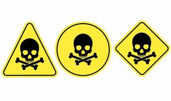 toxic sign set with different shapes triangle,square,circle vector