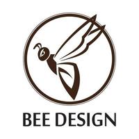 icono de diseño de ilustraciones de logotipo de abeja vector