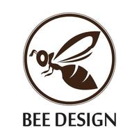 icono de diseño de ilustraciones de logotipo de abeja vector