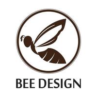 icono de diseño de ilustraciones de logotipo de abeja vector