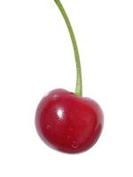 close up of red cherry berry isolated on white photo