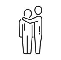 Help and support, people supporting hugging person vector